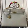 Hermes Grey Epsom Kelly 32cm Sellier Bag - Image 9
