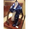 Hermes Navy Blue Les Confessions Shawl - Image 5