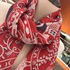 Hermes Red Peuple du Vent Bandana Shawl - Image 8