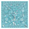 Hermes Turquoise Peuple du Vent Bandana Shawl - Image 3