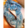 Hermes Turquoise Peuple du Vent Bandana Shawl - Image 4