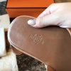 Hermes Izmir Sandals In Brown Epsom Leather - Image 2