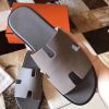 Hermes Izmir Sandals In Grey Epsom Leather - Image 7