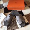 Hermes Izmir Sandals In Grey Epsom Leather - Image 8