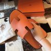 Hermes Izmir Sandals In Orange Epsom Leather - Image 4