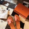 Hermes Izmir Sandals In Orange Epsom Leather - Image 5