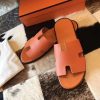 Hermes Izmir Sandals In Orange Epsom Leather - Image 7