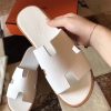 Hermes Izmir Sandals In White Epsom Leather - Image 7