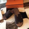 Hermes Izmir Sandals In Chocolate Suede Leather - Image 8