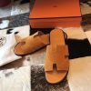 Hermes Izmir Sandals In Orange Suede Leather - Image 5