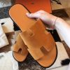 Hermes Izmir Sandals In Orange Suede Leather - Image 8