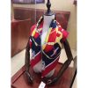 Hermes Red Harnais De Cour Scarf 90 - Image 5