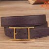Hermes Quentin 32 MM Chocolate Reversible Belt - Image 3