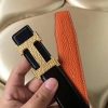 Hermes H Belt Buckle & Orange Clemence 32 MM Strap - Image 3