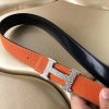 Hermes H Belt Buckle & Orange Clemence 32 MM Strap - Image 5