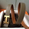 Hermes H Belt Buckle & Taupe Epsom 38 MM Strap