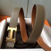 Hermes H Belt Buckle & Taupe Epsom 38 MM Strap - Image 3
