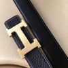 Hermes Black Clemence Kits Belt H Brushed Buckle - Image 2