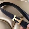Hermes Black Clemence Kits Belt H Brushed Buckle - Image 4