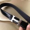 Hermes Black Clemence Kits Belt H Brushed Buckle - Image 5
