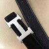 Hermes Black Clemence Kits Belt H Brushed Buckle - Image 7