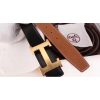 Hermes H Belt Buckle & Brown Clemence 32 MM Strap - Image 3