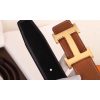 Hermes H Belt Buckle & Brown Clemence 32 MM Strap - Image 5