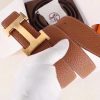 Hermes H Belt Buckle & Brown Clemence 32 MM Strap - Image 8
