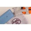 Hermes Blue Clemence Kits Belt H Brushed Buckle - Image 3