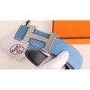 Hermes Blue Clemence Kits Belt H Brushed Buckle - Image 6