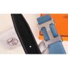Hermes Blue Clemence Kits Belt H Brushed Buckle - Image 7