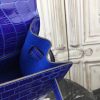 Hermes Kelly 32cm Bag In Blue Electric Crocodile Leather - Image 12