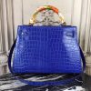 Hermes Kelly 32cm Bag In Blue Electric Crocodile Leather - Image 6