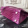 Hermes Kelly 32cm Bag In Fuchsia Crocodile Leather - Image 11