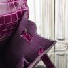 Hermes Kelly 32cm Bag In Fuchsia Crocodile Leather - Image 9