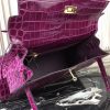 Hermes Kelly 32cm Bag In Fuchsia Crocodile Leather - Image 3