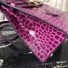 Hermes Kelly 32cm Bag In Fuchsia Crocodile Leather - Image 13