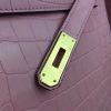 Hermes Kelly 32cm Bag In Pink Crocodile Leather - Image 6
