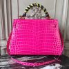 Hermes Kelly 32cm Bag In Rose Red Crocodile Leather - Image 11