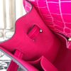 Hermes Kelly 32cm Bag In Rose Red Crocodile Leather - Image 10
