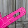Hermes Kelly 32cm Bag In Rose Red Crocodile Leather - Image 3