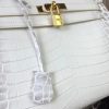 Hermes Kelly 32cm Bag In White Crocodile Leather - Image 5