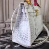 Hermes Kelly 32cm Bag In White Crocodile Leather - Image 13