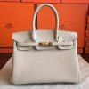 Hermes Beige Clemence Birkin 30cm Handmade Bag - Image 6