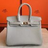 Hermes Pearl Grey Clemence Birkin 30cm Handmade Bag - Image 2