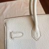Hermes Pearl Grey Clemence Birkin 30cm Handmade Bag - Image 4