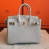 Hermes Pearl Grey Clemence Birkin 30cm Handmade Bag - Image 8