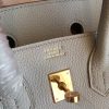 Hermes Pearl Grey Clemence Birkin 30cm Handmade Bag - Image 9