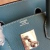 Hermes Blue Jean Epsom Birkin 30cm Handmade Bag - Image 5