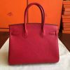 Hermes Red Epsom Birkin 30cm Handmade Bag - Image 5